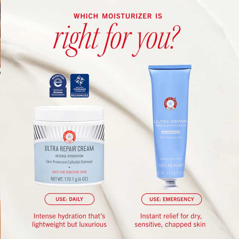 First Aid Beauty Ultra Repair Rescue Barrier Balm, First Aid Beauty Ultra Repair Cream, face moisturiser for sensitive skin, skincare for dry skin