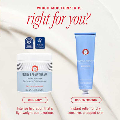 First Aid Beauty Ultra Repair Rescue Barrier Balm, First Aid Beauty Ultra Repair Cream, face moisturiser for sensitive skin, skincare for dry skin