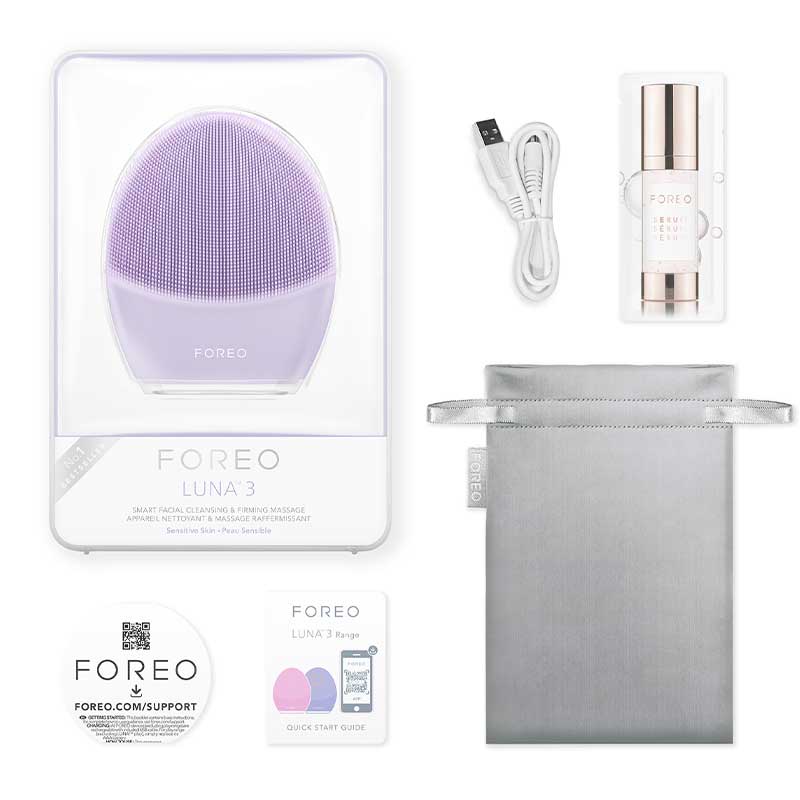 Foreo | Luna 3 | 2-in-1 | facial | cleansing device | velvety soft | silicone | gentle | firming | hygienic | massage | active ingredients | deep | skin | dead skin cells | reduce breakouts | healthier | younger radiant | refreshed | normal | combination | sensitive