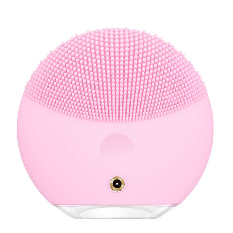  Foreo Luna Mini 3 | device | hygienic | cleanse |  travel-friendly | facial cleansing brush | ultra-soft, | bacteria-resistant | silicone | 30 seconds | Glow Boost mode | healthy | radiant | complexion | pearl pink | mint
