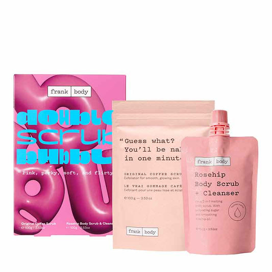 Frank Body Double Scrub Bubble Gift Set, body scrub, body cleanser, coffee body scrub