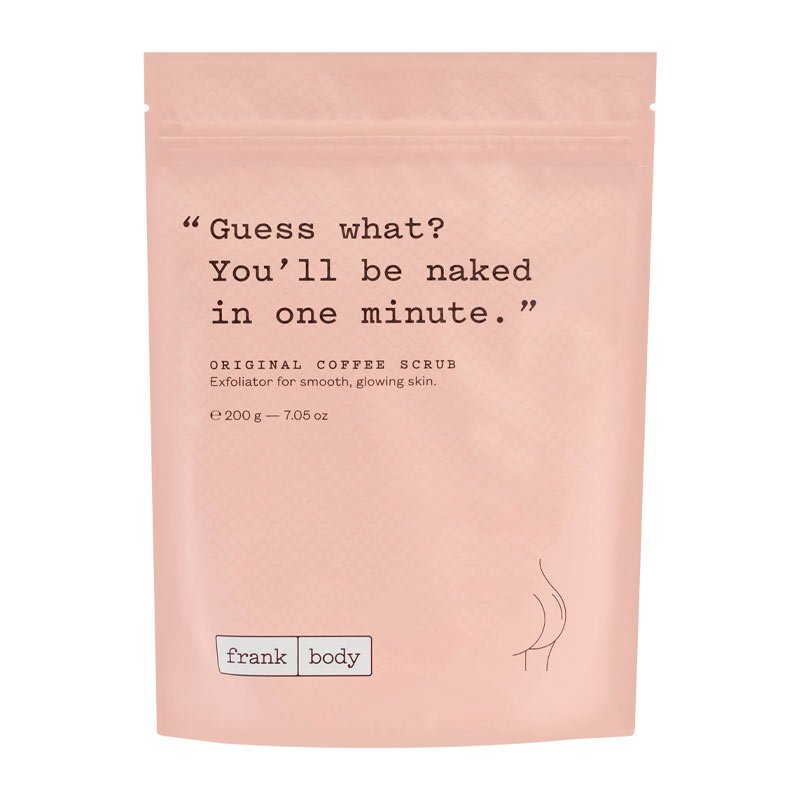Frank Body Original Coffee Scrub | body | skin | smooth | coffee | glowing | even | skin | tone | texture | smells incredible 