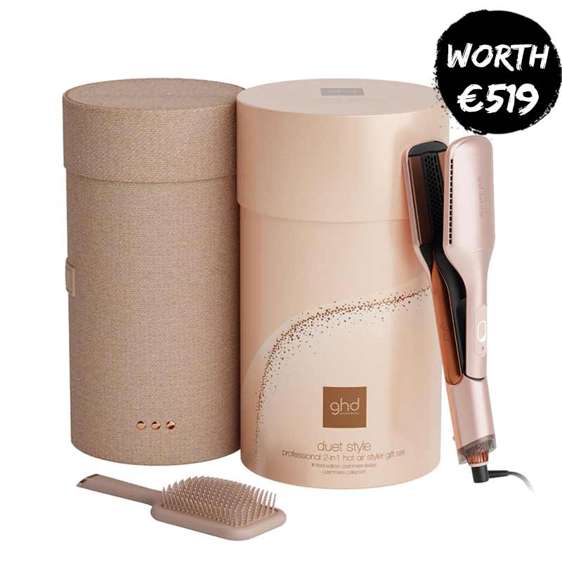 ghd Duet Style 2-in-1 Hot Air Styler Gift Set Limited Edition Cashmere Beige inner and outer box
