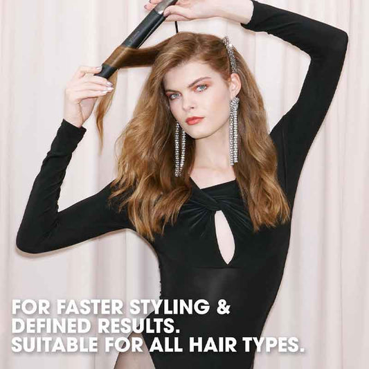 ghd Chronos Styler Black Gift Set With Paddle Brush & Bag Infographic