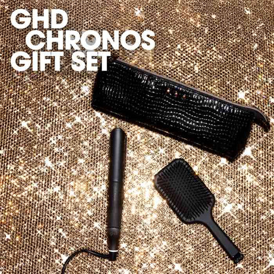 ghd Chronos Styler Black Gift Set With Paddle Brush & Bag