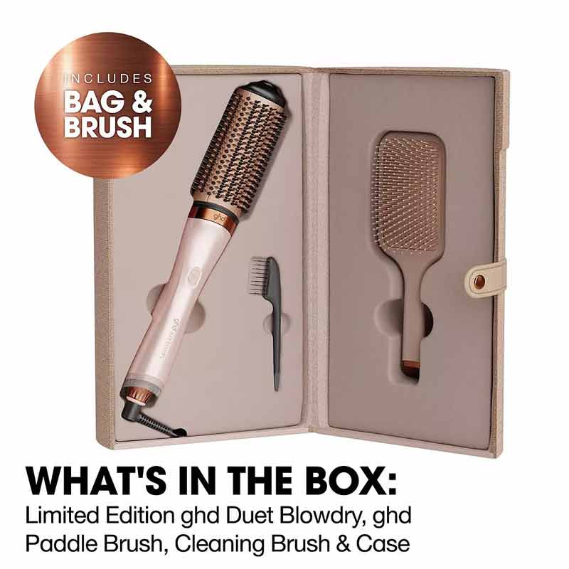 ghd Duet Blowdry Professional 2-In-1 Hair Dryer Brush Limited Edition Cashmere Beige Contents