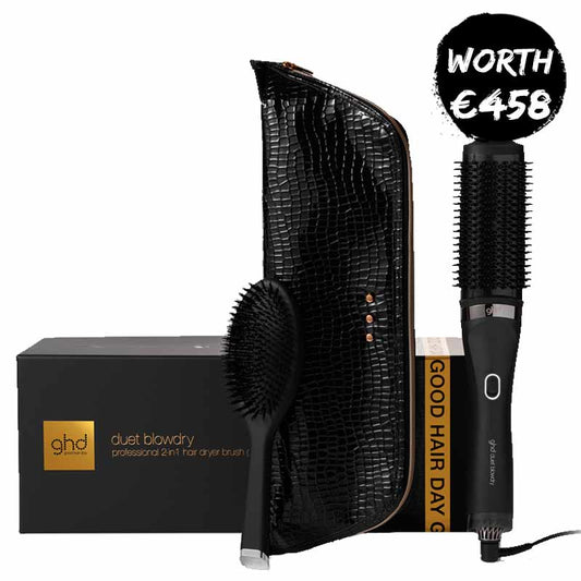 ghd Duet Blowdry Professional 2-In-1 Hair Dryer Brush Gift Set Black