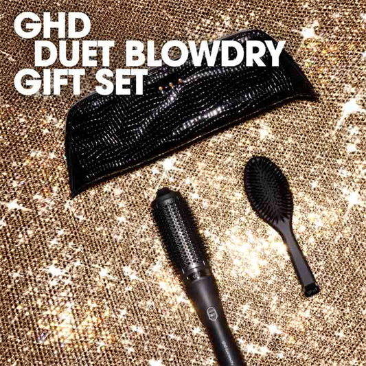ghd Duet Blowdry Professional 2-In-1 Hair Dryer Brush Gift Set Black
