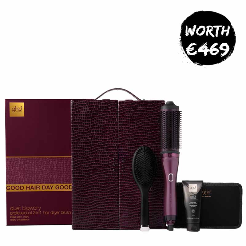 ghd Duet Blowdry Professional 2-In-1 Hair Dryer Brush Limited Edition Cherry Chic Collection
