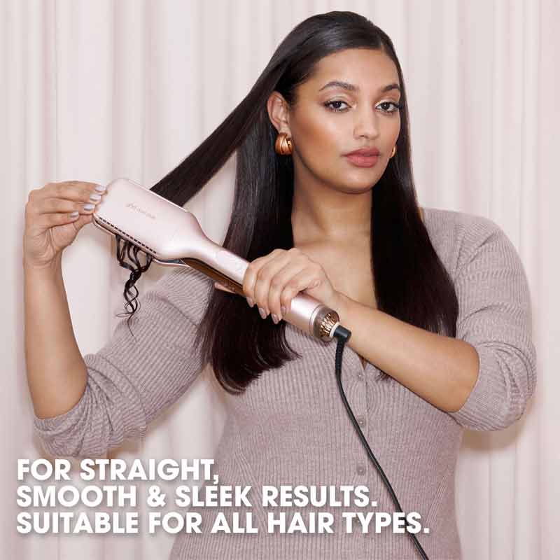 ghd Duet Style 2-in-1 Hot Air Styler Gift Set Limited Edition Cashmere Beige Suitable for all hair tyles infographic