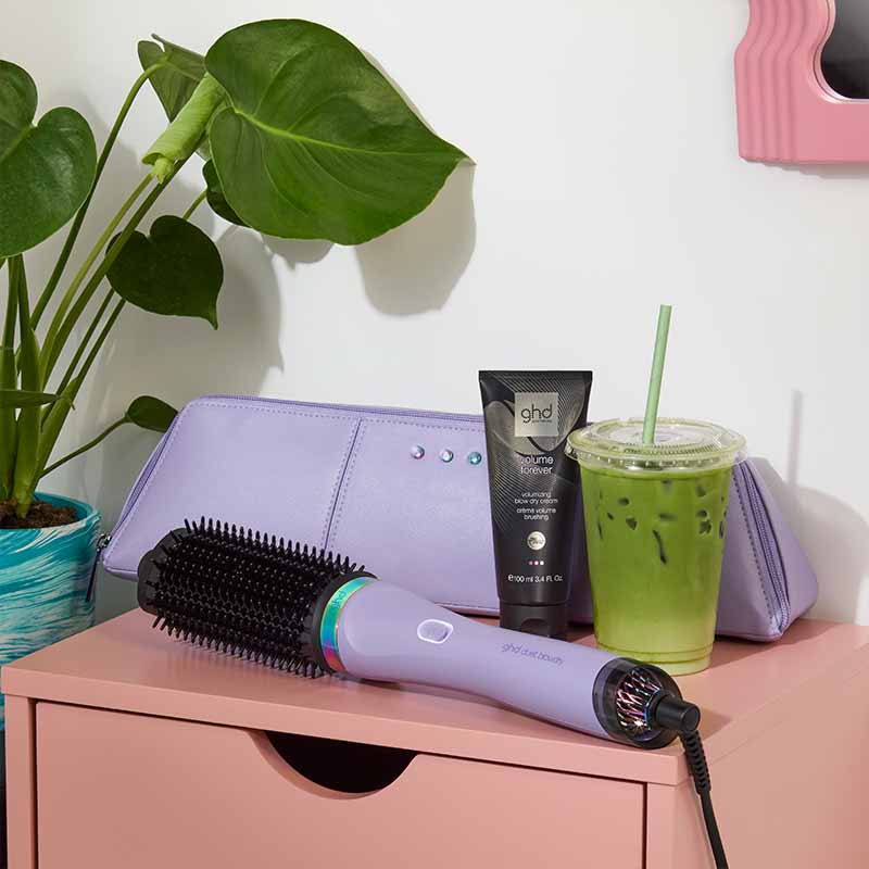 ghd Futurescape Limited Edition Duet Blowdry Hair Dryer Brush, ghd hot brush, purple ghd