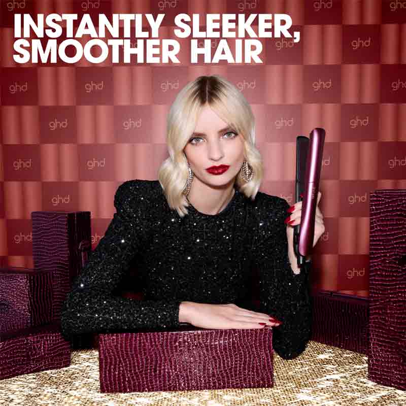 ghd Gold Hair Straightener Cherry Chic Limited Edition Gift Set With Travel Case