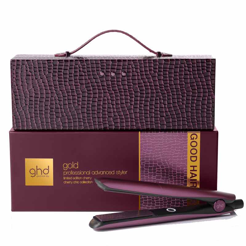 ghd Gold Hair Straightener Cherry Chic Limited Edition Gift Set With Travel Case