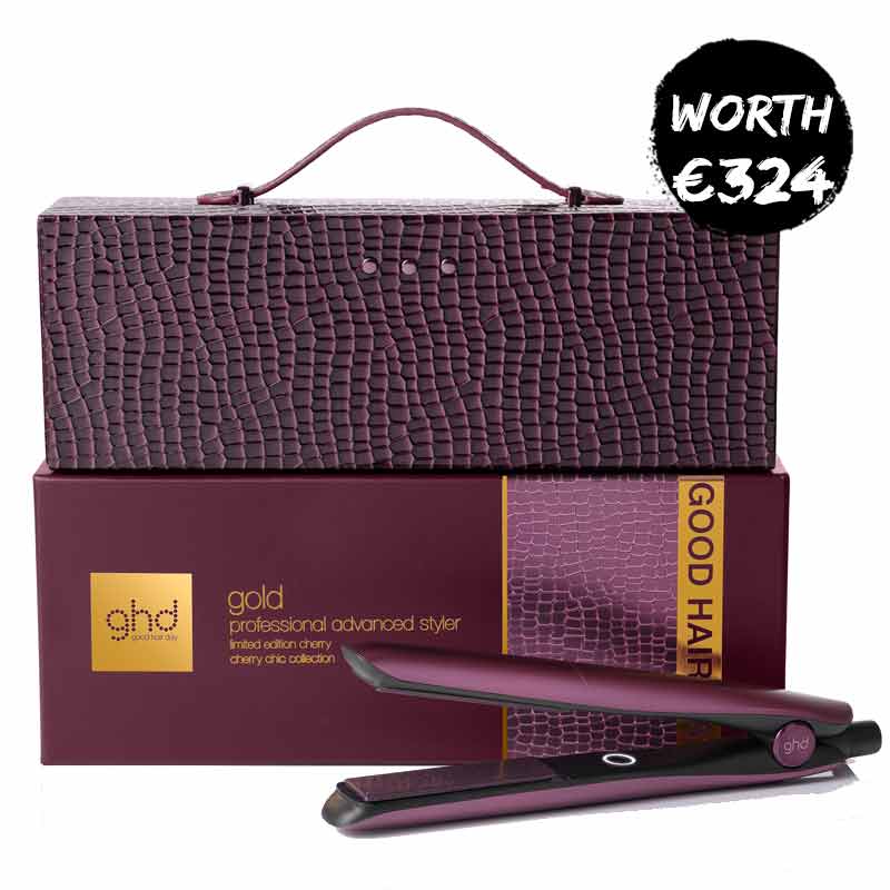 ghd Gold Hair Straightener Cherry Chic Limited Edition Gift Set With Travel Case