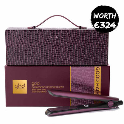 ghd Gold Hair Straightener Cherry Chic Limited Edition Gift Set With Travel Case