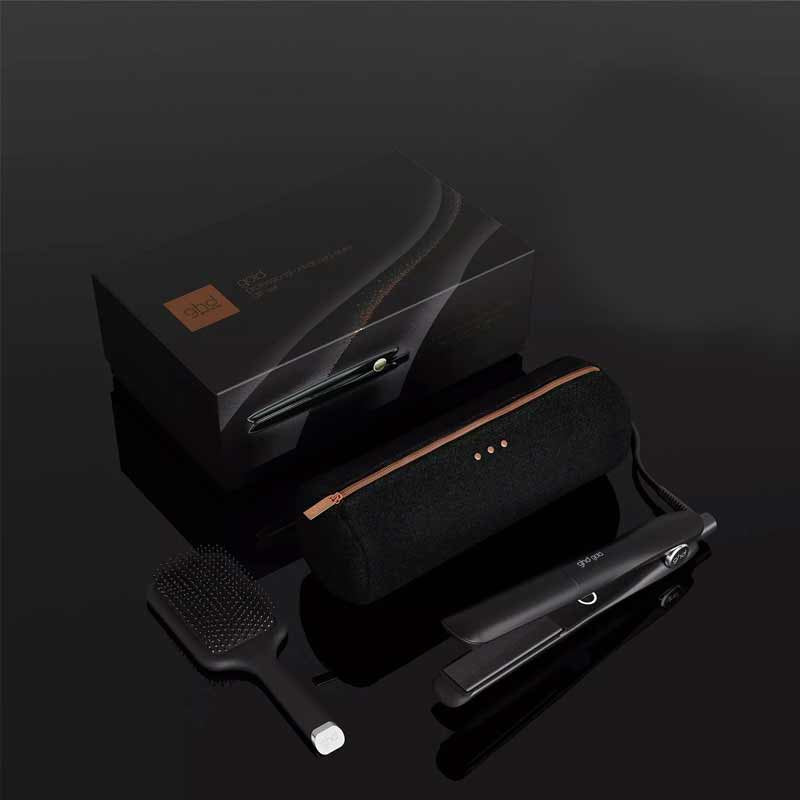 ghd Gold Hair Straightener Gift Set with Paddle Brush & Heat Resistant Bag Contents