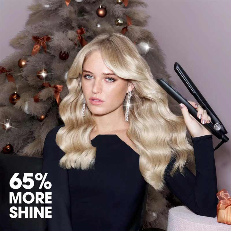 ghd Gold Hair Straightener Gift Set with Paddle Brush & Heat Resistant Bag Shine Claims