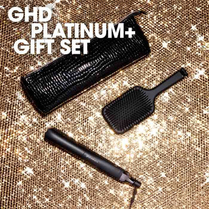 ghd Platinum+ Styler Black Gift Set With Paddle Brush & Bag