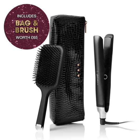 ghd Platinum+ Styler Black Gift Set With Paddle Brush & Bag