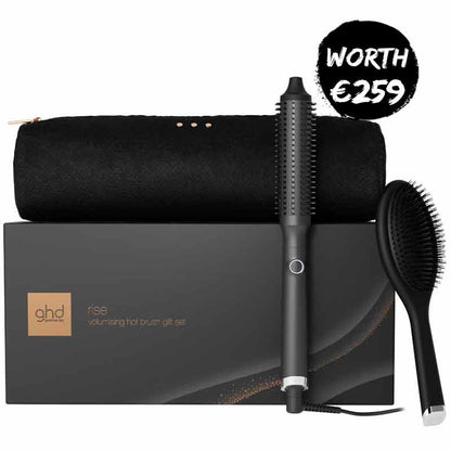 ghd Rise Hot Brush Gift Set Black with Brush & Heat Resistant Bag Worth