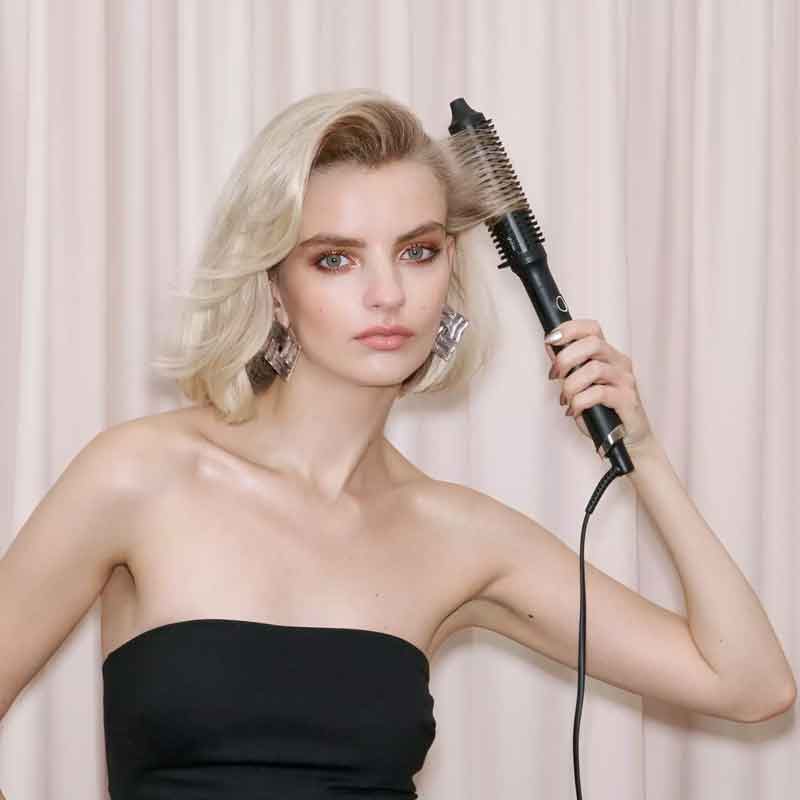 ghd Rise Hot Brush Gift Set Black with Brush & Heat Resistant Bag Model
