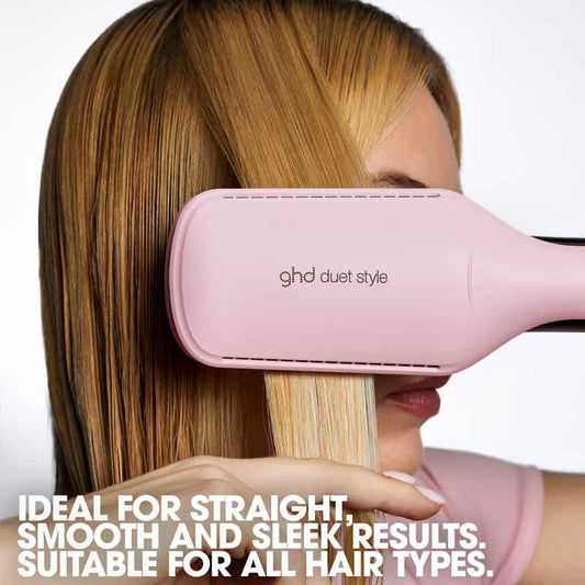 ghd Wet to Dry Duet Style Limited Edition Pink Sorbet on hair