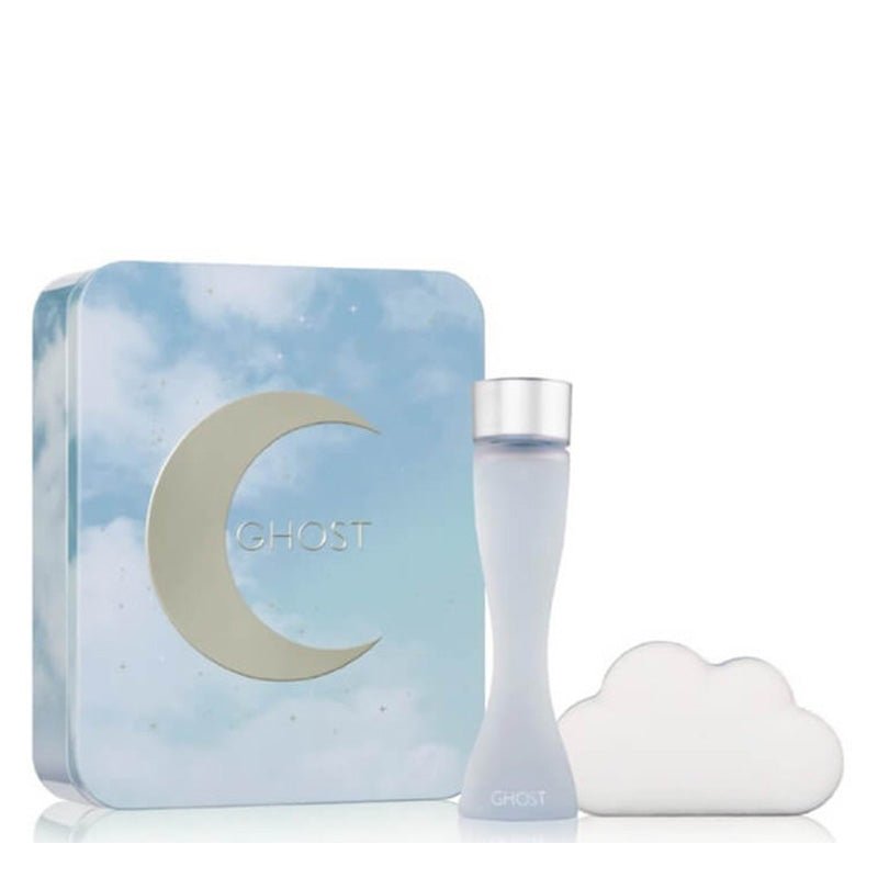 Ghost | Fragrance | Gift Set | timeless | feminine | soft | floral | dreamy | perfume | luxury | bath bomb | gift set | mellow hibiscus | rose petals | musk | jasmine | spicy sandalwood | warm incense | gentleness | vanilla | ambergris | apricot | satin