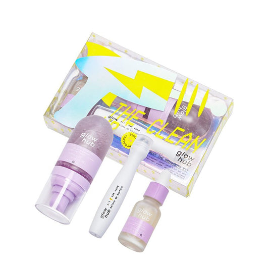 Glow Hub The Clean Up Beat the Breakouts Kit | Clear | Radiant | Powerful | Breakout-Fighting | Purifying | Brightening | Mini | Mighty