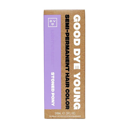 Good Dye Young | Semi-Permanent Hair Colour | Stoned Pony | vibrant colour | hydrating colour | clean formula | salon-grade pigments | nourishing ingredients | non-toxic cream base | bold colour payoff | bright colour payoff | no damage | 16-24 washes | ultra-vibrant colour | conditioning hair mask | essential oil benefits | easy application | stunning results | confidence | freshly dyed locks | lilac hair |