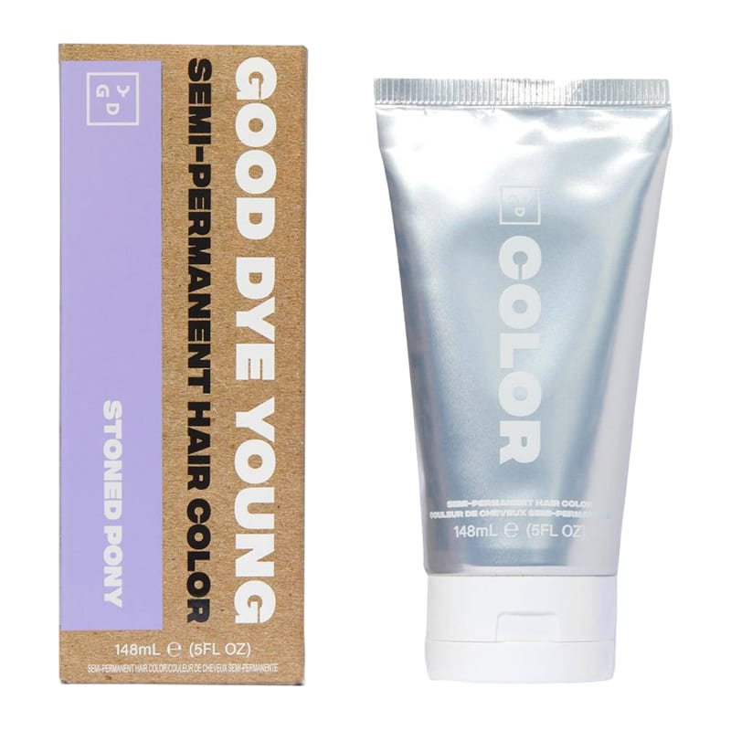 Good Dye Young | Semi-Permanent Hair Colour | Stoned Pony | vibrant colour | hydrating colour | clean formula | salon-grade pigments | nourishing ingredients | non-toxic cream base | bold colour payoff | bright colour payoff | no damage | 16-24 washes | ultra-vibrant colour | conditioning hair mask | essential oil benefits | easy application | stunning results | confidence | freshly dyed locks | lilac hair |
