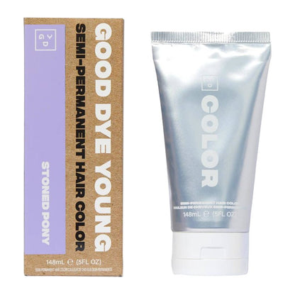 Good Dye Young | Semi-Permanent Hair Colour | Stoned Pony | vibrant colour | hydrating colour | clean formula | salon-grade pigments | nourishing ingredients | non-toxic cream base | bold colour payoff | bright colour payoff | no damage | 16-24 washes | ultra-vibrant colour | conditioning hair mask | essential oil benefits | easy application | stunning results | confidence | freshly dyed locks | lilac hair |