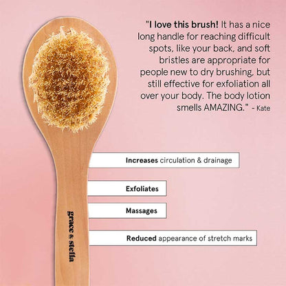 Grace and Stella body exfoliating dry brush | dry vegan brush bristles