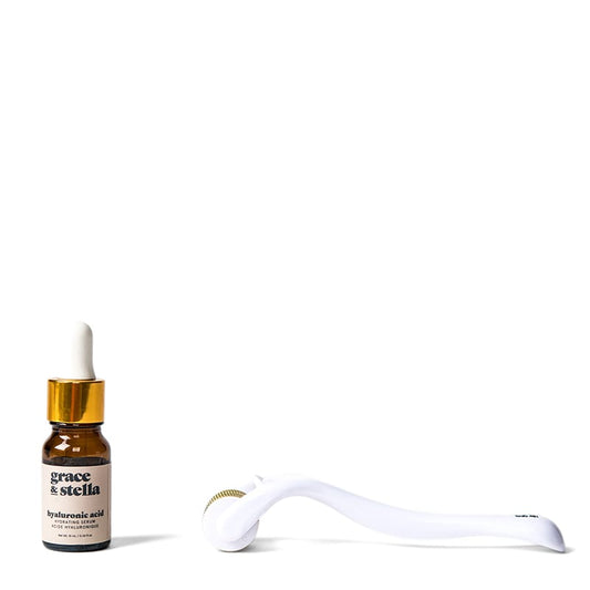 Grace & Stella Microneedle Dermaroller with Bonus 10ml Hyaluronic Acid