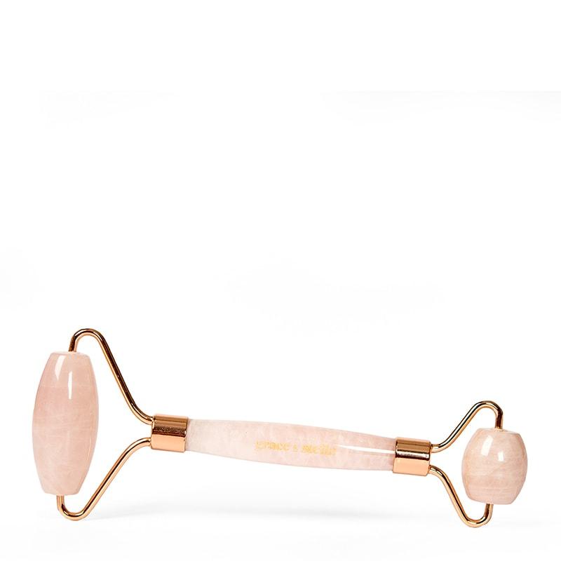 Grace & Stella Rose Roller with a Rose Gold Trim | Rose Quartz Facial Roller