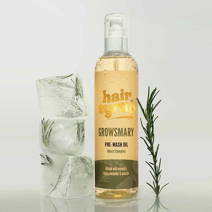 Hair Syrup Grows-Mary Pre wash Hair Oil For Thinning, Sparse Hair 100ml Rosemary And Ice Cube Stacked Image