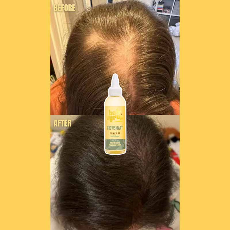 Hair Syrup Grows Mary Pre Wash Hair Oil For Dry Hair 100ml Before And After With Product Image