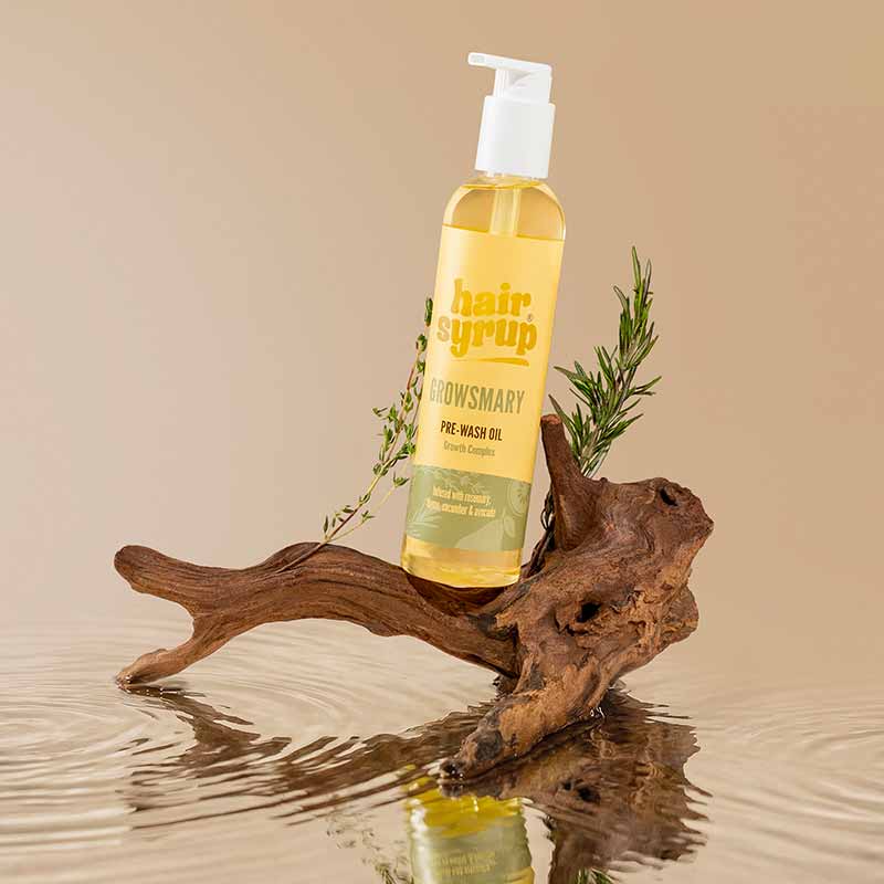Hair Syrup Grows-Mary Pre wash Hair Oil For Thinning, Sparse Hair 100ml Wood And Rosemary In Puddle Image