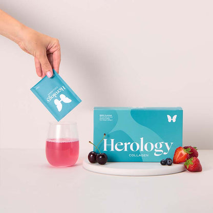 Herology Collagen Berry Sachet being poured