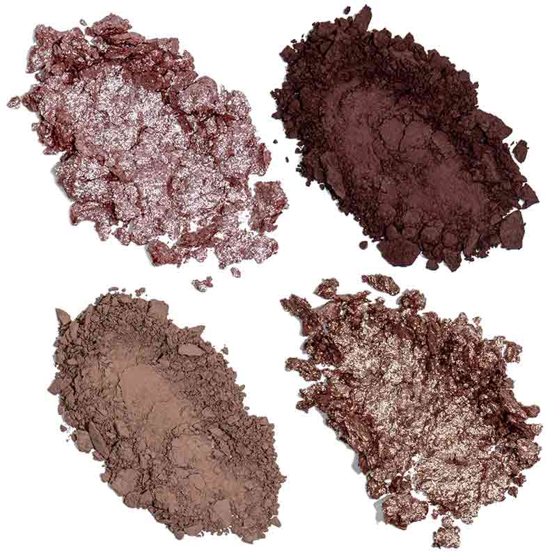 Hildun Beauty Luxe Eyeshadow palette Quad Mythical Romance Colour Swatches