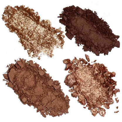 Hildun Beauty Luxe Eyeshadow Palette Quad Naked Diamonds Swatch