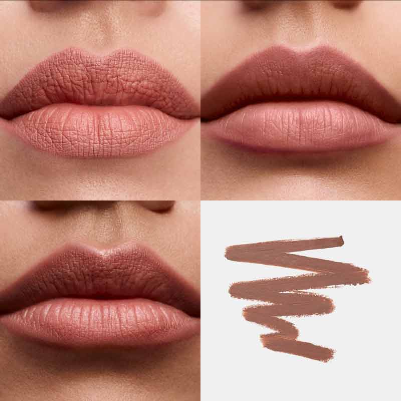 Inglot Creamy Soft Lipliner Warm Caramel 02 Swatch, brown nude lip, nude lip liner