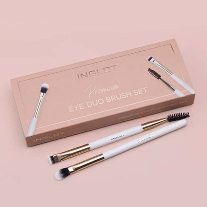 Inglot Premium Eye Duo Brush Set | inglot | makeup brushes | vegan | eye set | eye duo | spoolie 