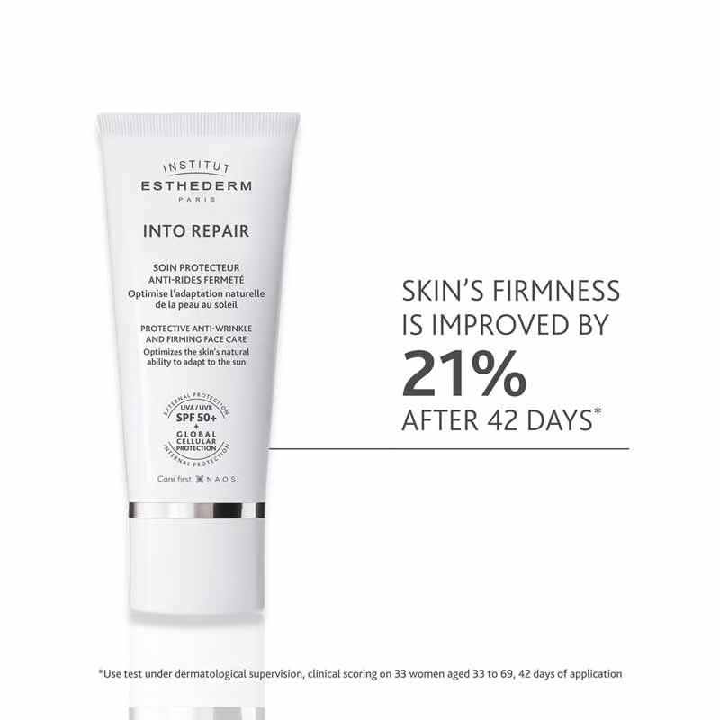 Institut Esthederm Into Repair Protective Anti Wrinkle Face Care SPF50+, sun protection for ageing skin, anti wrinkle SPF moisturiser