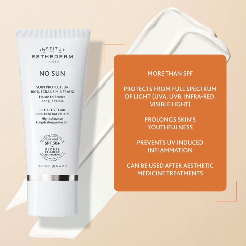 Institut Esthederm No Sun 100% Mineral Screen Protective Care | no sun mineral filters | high protection sun scream | long lasting protection sun cream