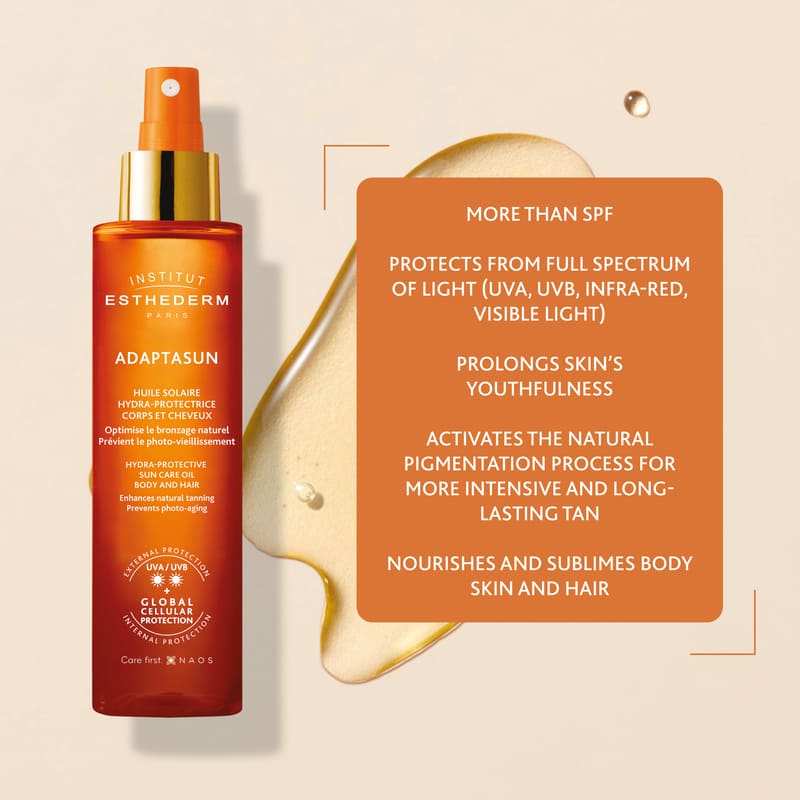 Institut Esthederm Protective Sun Care Oil for Body and Hair - Strong Sun | strong sun oil for protection | promotes natural tan