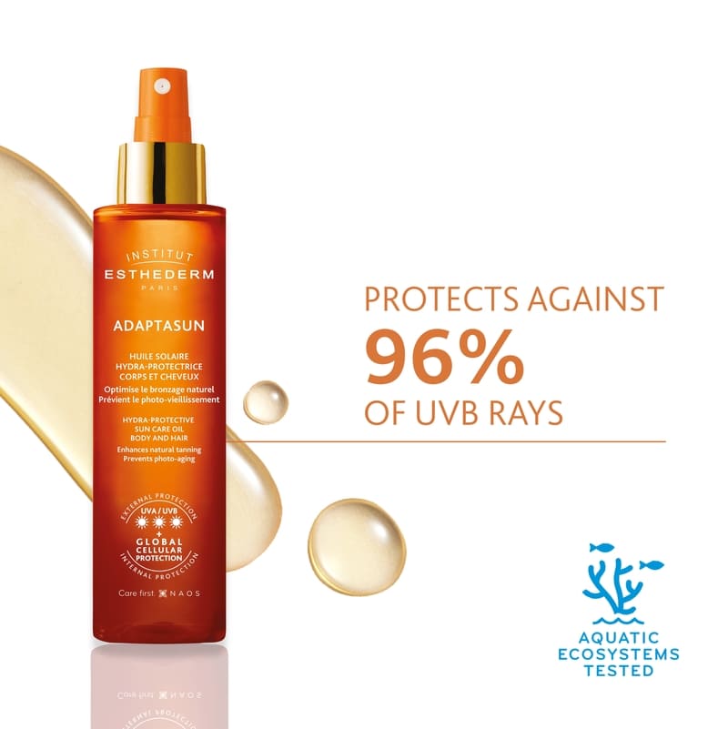Institut Esthederm Protective Sun Care Oil for Body and Hair - Strong Sun | strong sun oil for protection | promotes natural tan