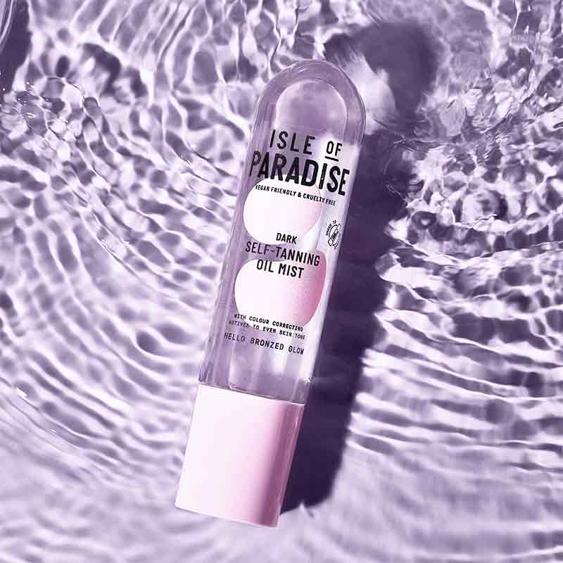 Isle of Paradise Self-Tanning Oil Mist  | shade dark tanning mist | dark tan transparent spray | dark tan healthy skin