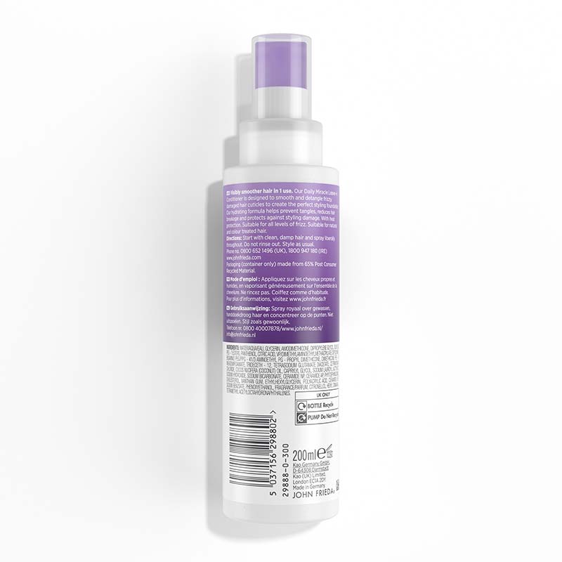 John Frieda Frizz Ease Daily Miracle Leave-In Conditioner Spray back of pack