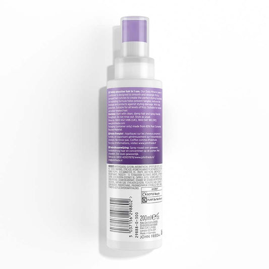 John Frieda Frizz Ease Daily Miracle Leave-In Conditioner Spray back of pack
