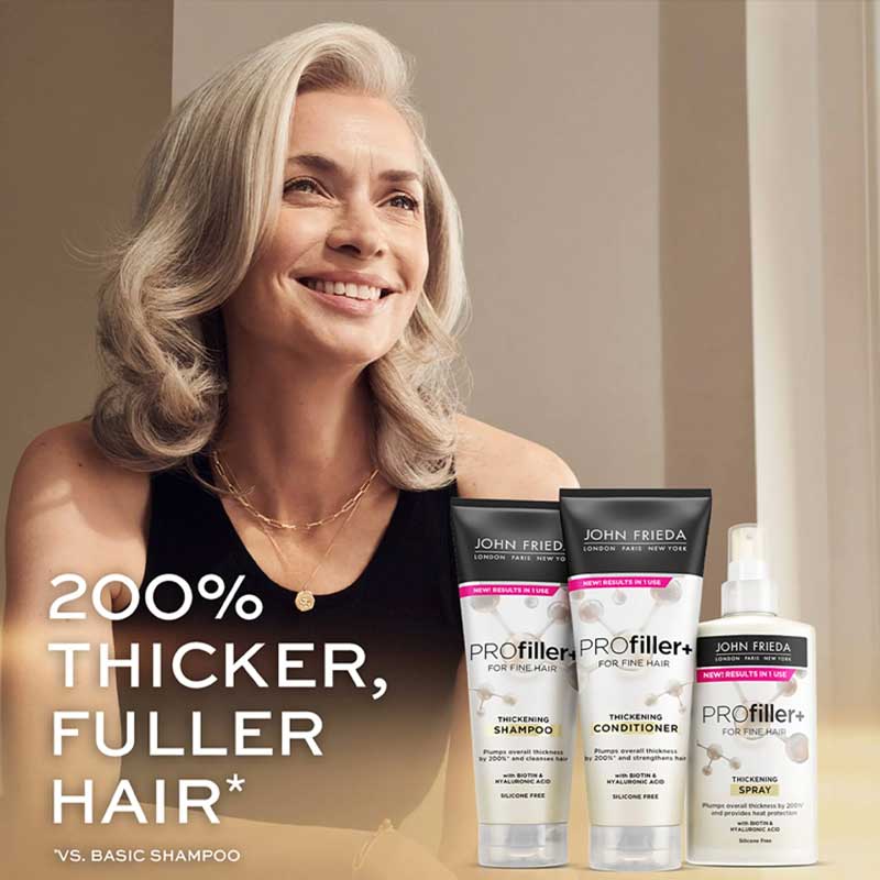 John Frieda PROfiller+ Thickening Spray | promotes stronger hair | less breakage | boost | fine | thin hair